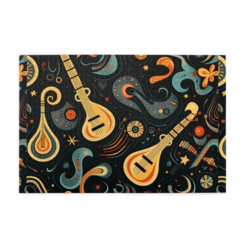 Puzzles1000 Teile WHJDPP Gitarre Rhythmus Muster Pädagogische Intellektuelle Holzpuzzles Lustige Puzzles Stressabbau Puzzles von WHJDPP