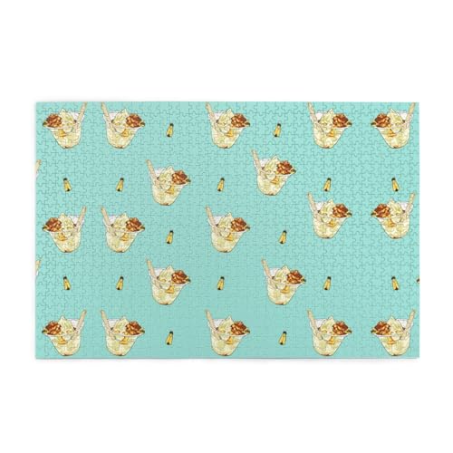 Puzzles1000 Teile WHJDPP Honig Eisbecher Muster Pädagogische Intellektuelle Holzpuzzles Lustige Puzzles Stressabbau Puzzles von WHJDPP