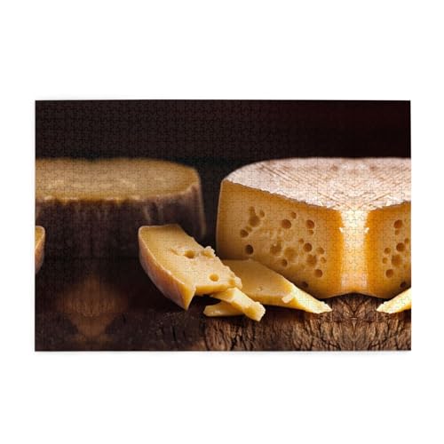 Puzzles1000 Teile WHJDPP Käse Muster Pädagogische Intellektuelle Holzpuzzles Lustige Puzzles Stressabbau Puzzles von WHJDPP
