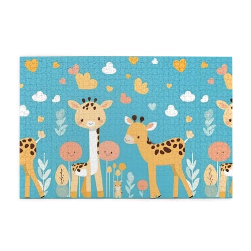Puzzles1000 Teile WHJDPP Kleine Giraffe Muster Pädagogische Intellektuelle Holzpuzzles Lustige Puzzles Stressabbau Puzzles von WHJDPP