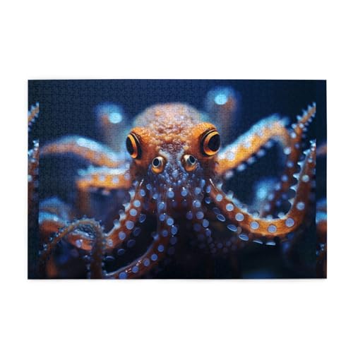 Puzzles1000 Teile WHJDPP Kleine Oktopus-Muster Pädagogische Intellektuelle Holzpuzzles Lustige Puzzles Stressabbau Puzzles von WHJDPP