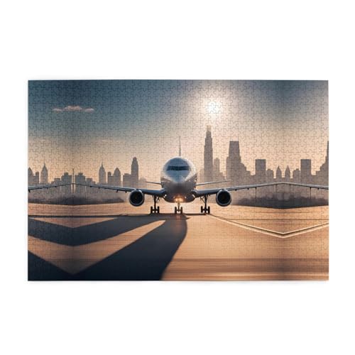 Puzzles1000 Teile WHJDPP Landung Flugzeug Muster Pädagogische Intellektuelle Holzpuzzles Lustige Puzzles Stressabbau Puzzles von WHJDPP
