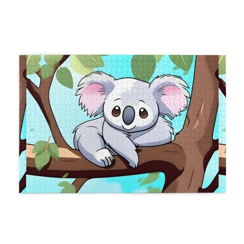 Puzzles1000 Teile WHJDPP Lazy Koala Muster Pädagogische Intellektuelle Holzpuzzles Lustige Puzzles Stressabbau Puzzles von WHJDPP