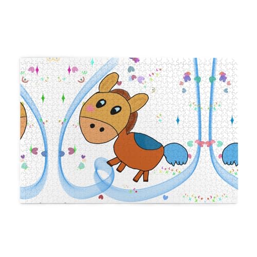 Puzzles1000 Teile WHJDPP Listening Mule Pattern Pädagogische Intellektuelle Holzpuzzles Lustige Puzzles Stressabbau Puzzles von WHJDPP