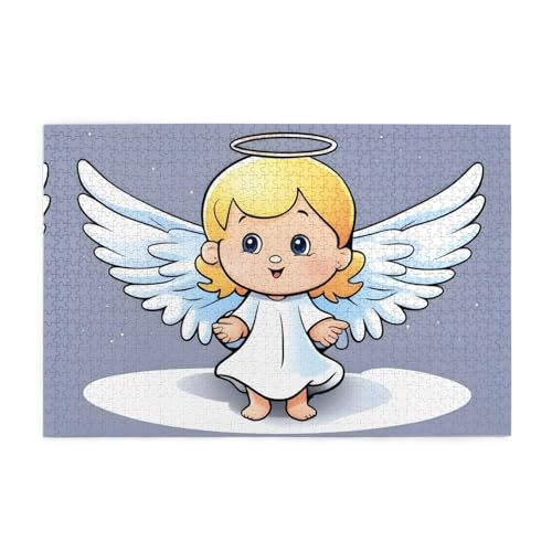 Puzzles1000 Teile WHJDPP Niedlicher kleiner Engel Muster Pädagogische Intellektuelle Holzpuzzles Lustige Puzzles Stressabbau Puzzles von WHJDPP