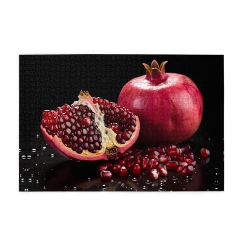 Puzzles1000 Teile WHJDPP Rot Granatapfel Muster Pädagogische Intellektuelle Holzpuzzles Lustige Puzzles Stressabbau Puzzles von WHJDPP