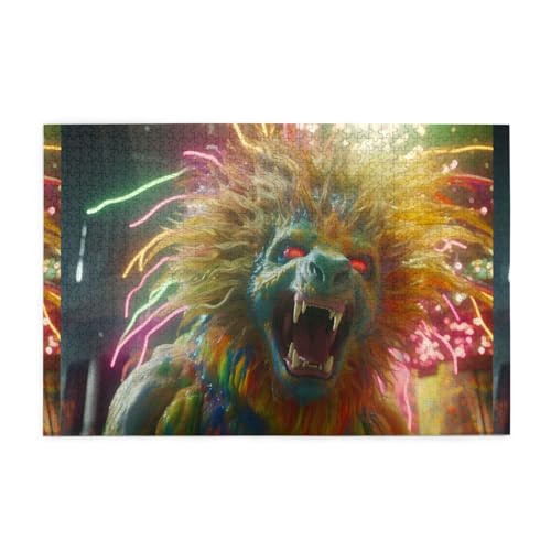 Puzzles1000 Teile WHJDPP Rotäugiges Monstermuster Pädagogische Intellektuelle Holzpuzzles Lustige Puzzles Stressabbau Puzzles von WHJDPP