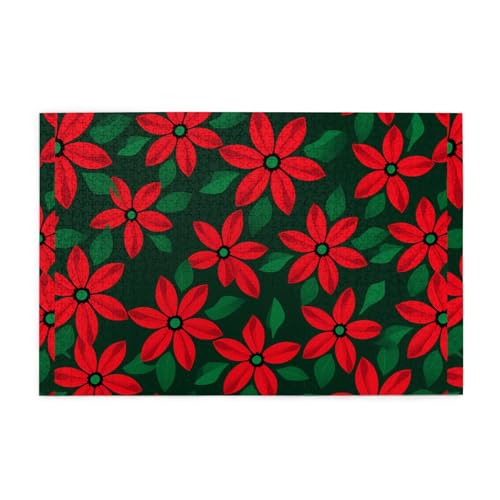 Puzzles1000 Teile WHJDPP Rote Blütenblätter Muster Pädagogische Intellektuelle Holzpuzzles Lustige Puzzles Stressabbau Puzzles von WHJDPP