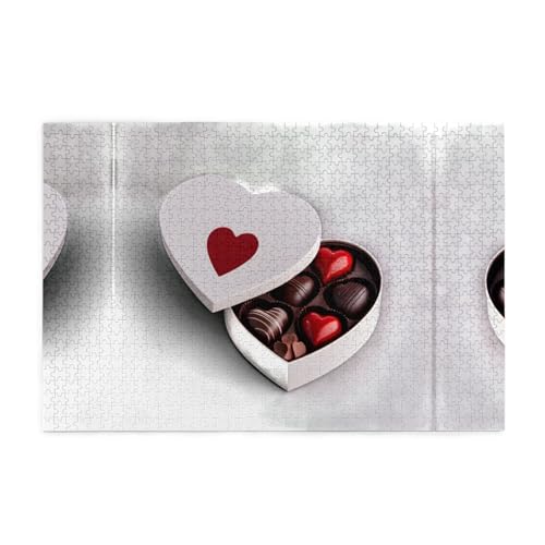 Puzzles1000 Teile WHJDPP Schokolade Geschenkbox Muster Pädagogische Intellektuelle Holzpuzzles Lustige Puzzles Stressabbau Puzzles von WHJDPP