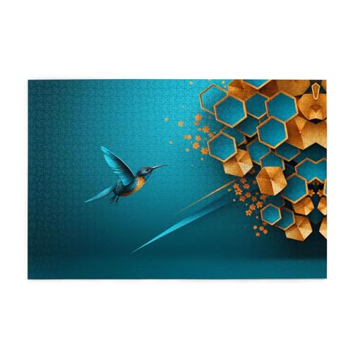 Puzzles1000 Teile WHJDPP Sprinting Eisvogel Muster Pädagogische Intellektuelle Holzpuzzles Lustige Puzzles Stressabbau Puzzles von WHJDPP