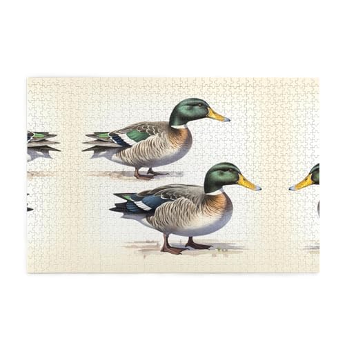 Puzzles1000 Teile WHJDPP Stockente Muster Pädagogische Intellektuelle Holzpuzzles Lustige Puzzles Stressabbau Puzzles von WHJDPP
