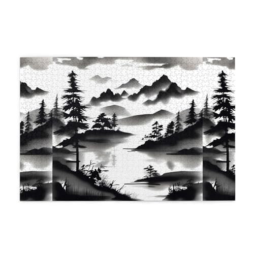 Puzzles1000 Teile WHJDPP Tinte Waschen Malerei Muster Pädagogische Intellektuelle Holzpuzzles Lustige Puzzles Stressabbau Puzzles von WHJDPP