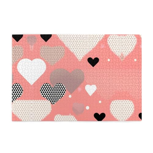 Puzzles1000 Teile WHJDPP Valentinstag Liebesmuster Pädagogische Intellektuelle Holzpuzzles Lustige Puzzles Stressabbau Puzzles von WHJDPP
