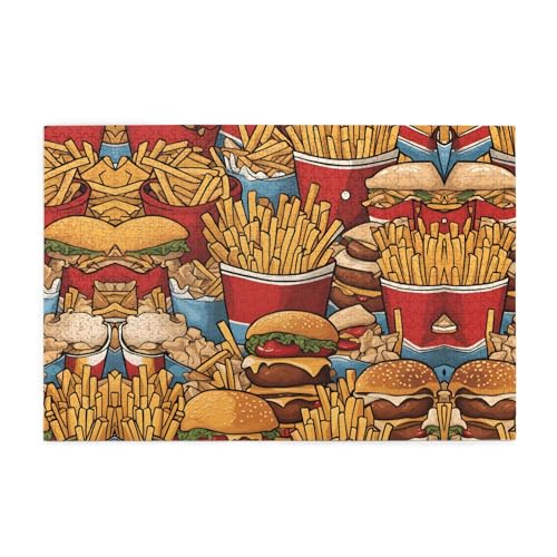 Puzzles1000 Teile WHJDPP Viele niedliche Pommes Pommes Muster Pädagogische Intellektuelle Holzpuzzles Lustige Puzzles Stressabbau Puzzles von WHJDPP