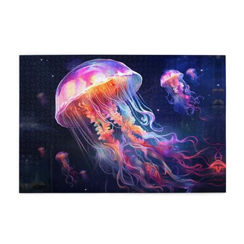 WHJDPP 1000 Teile Puzzles, buntes Quallenmuster, pädagogische, intellektuelle Holzpuzzles, lustige Puzzles, Stressabbau-Puzzles WHJDPP 1000 Teile Puzzles, buntes Quallenmuster, pädagogische, intellektuelle Holzpuzzles, lustige Puzzles, Stressabbau-Puzzles von WHJDPP