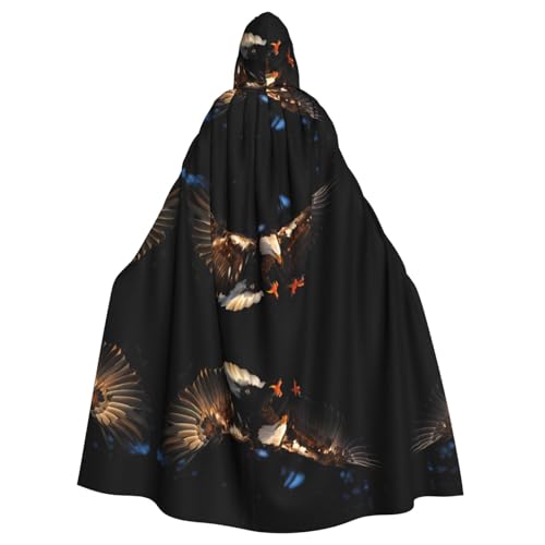 WHJDPP 3D Weißkopfseeadler Bild Halloween Erwachsene Kapuzenumhang Umhang – Super großer Kapuzenumhang ohne Reißverschluss von WHJDPP