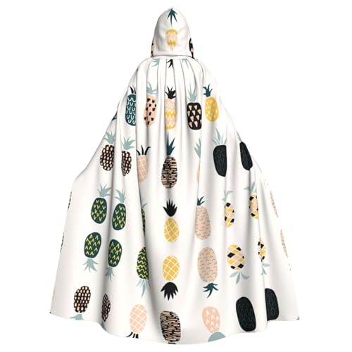 WHJDPP Ananasbild, Halloween-Umhang mit Kapuze, für Erwachsene, super großer Kapuzenumhang, ohne Reißverschluss von WHJDPP