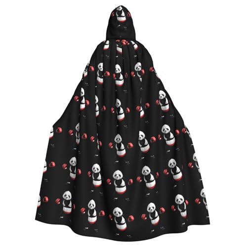 WHJDPP Awesome Boxing Panda Prints Halloween Erwachsene Kapuzenumhang für Kostümpartys und Themenveranstaltungen von WHJDPP