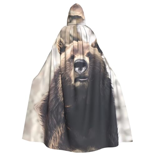WHJDPP Bear In The Wild Picture Halloween-Umhang mit Kapuze für Erwachsene, super großer Kapuzenumhang ohne Reißverschluss WHJDPP Bear In The Wild Picture Halloween-Umhang mit Kapuze für Erwachsene, super großer Kapuzenumhang ohne Reißverschluss von WHJDPP