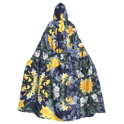 WHJDPP Blue Base Kapuzenumhang mit gelbem Blumenbild, Halloween, Erwachsenen-Kapuzenumhang – super großer Kapuzenumhang ohne Reißverschluss WHJDPP Blue Base Kapuzenumhang mit gelbem Blumenbild, Halloween, Erwachsenen-Kapuzenumhang – super großer Kapuzenumhang ohne Reißverschluss von WHJDPP