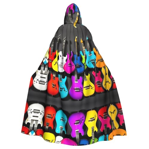 WHJDPP Bunte Gitarren-Drucke, Halloween, Erwachsenen-Kapuzenumhang für Kostümpartys und Themenveranstaltungen WHJDPP Bunte Gitarren-Drucke, Halloween, Erwachsenen-Kapuzenumhang für Kostümpartys und Themenveranstaltungen von WHJDPP