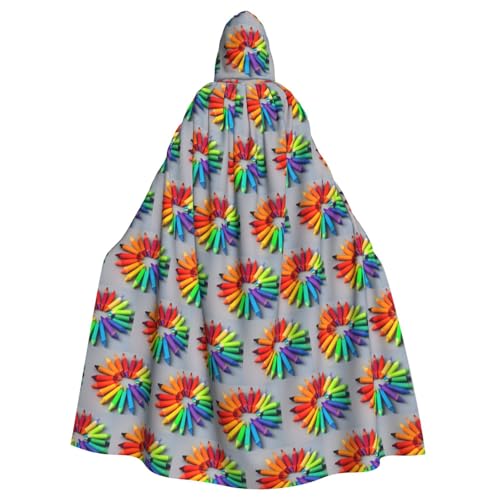 WHJDPP Crayons Prints Halloween Erwachsene Kapuzenumhang für Kostümpartys und Themenveranstaltungen von WHJDPP