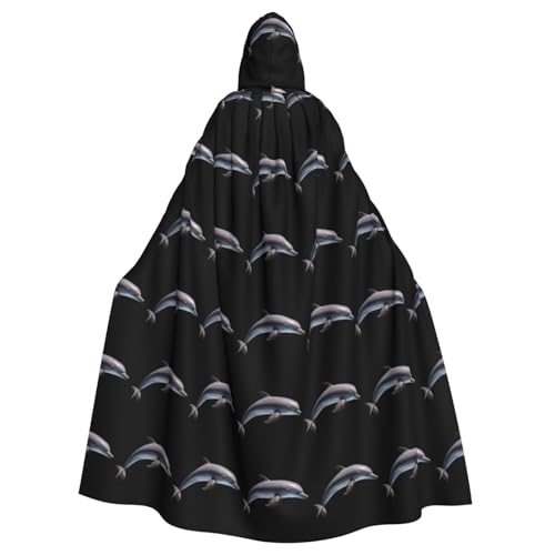 WHJDPP Dolphin springt über Hürden, Druck, Halloween, Erwachsenen-Umhang mit Kapuze, für Kostümpartys und Themenveranstaltungen WHJDPP Dolphin springt über Hürden, Druck, Halloween, Erwachsenen-Umhang mit Kapuze, für Kostümpartys und Themenveranstaltungen von WHJDPP