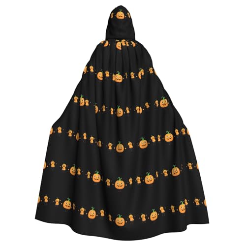 WHJDPP Ein süßer kleiner Kürbis tanzt den Druck, Halloween-Umhang mit Kapuze für Erwachsene, für Kostümpartys und Themenveranstaltungen WHJDPP Ein süßer kleiner Kürbis tanzt den Druck, Halloween-Umhang mit Kapuze für Erwachsene, für Kostümpartys und Themenveranstaltungen von WHJDPP