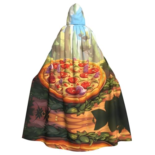 WHJDPP Großer Halloween-Umhang mit Kapuze, Pizza-Druck, für Kostümpartys und Themenveranstaltungen WHJDPP Großer Halloween-Umhang mit Kapuze, Pizza-Druck, für Kostümpartys und Themenveranstaltungen von WHJDPP
