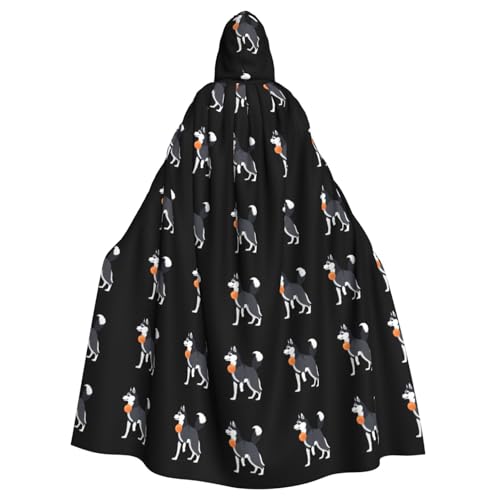 WHJDPP Husky spielt mit Ball, Kapuzenumhang für Halloween, Rollenspiele und Kostümpartys – bequem und langlebig WHJDPP Husky spielt mit Ball, Kapuzenumhang für Halloween, Rollenspiele und Kostümpartys – bequem und langlebig von WHJDPP