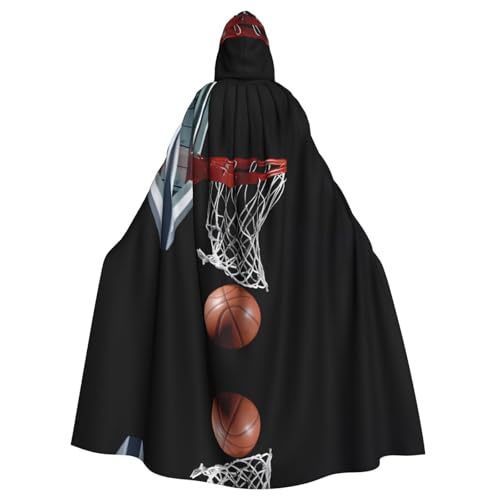 WHJDPP Kapuzenumhang mit Basketballbild, Halloween, für Erwachsene, super großer Kapuzenumhang ohne Reißverschluss von WHJDPP