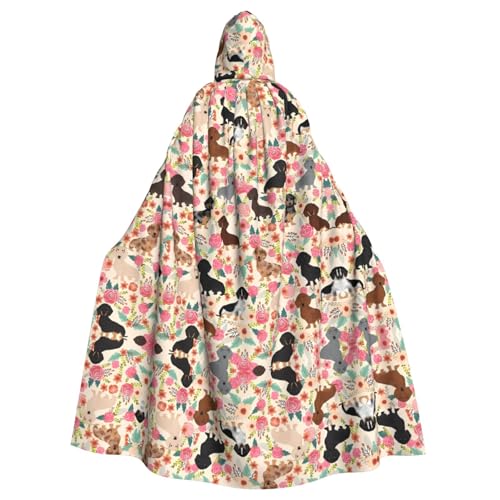 WHJDPP Kapuzenumhang mit Dackelbild, Halloween, für Erwachsene, super großer Kapuzenumhang ohne Reißverschluss WHJDPP Kapuzenumhang mit Dackelbild, Halloween, für Erwachsene, super großer Kapuzenumhang ohne Reißverschluss von WHJDPP