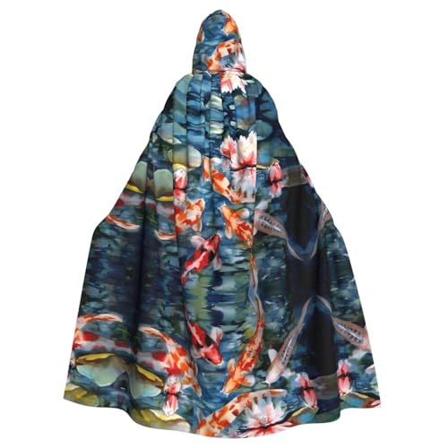 WHJDPP Kapuzenumhang mit Fischbild, Halloween, für Erwachsene, super großer Kapuzenumhang ohne Reißverschluss von WHJDPP