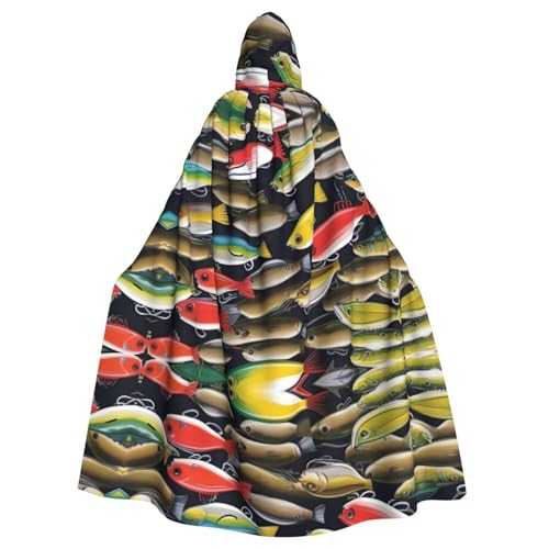 WHJDPP Kapuzenumhang mit Fischködermuster für Halloween, Rollenspiel-Kostüme und mehr WHJDPP Kapuzenumhang mit Fischködermuster für Halloween, Rollenspiel-Kostüme und mehr von WHJDPP