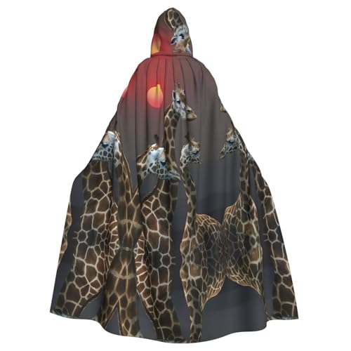 WHJDPP Kapuzenumhang mit Giraffe bei Sonnenuntergang, Halloween, für Erwachsene, super großer Kapuzenumhang ohne Reißverschluss WHJDPP Kapuzenumhang mit Giraffe bei Sonnenuntergang, Halloween, für Erwachsene, super großer Kapuzenumhang ohne Reißverschluss von WHJDPP