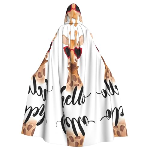 WHJDPP Kapuzenumhang mit Giraffenbild, Halloween, für Erwachsene, super groß, ohne Reißverschluss von WHJDPP