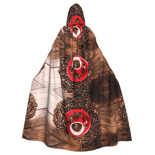 WHJDPP Kapuzenumhang mit Kaffeebohnen und Tassenbild, Halloween, für Erwachsene, super großer Kapuzenumhang ohne Reißverschluss WHJDPP Kapuzenumhang mit Kaffeebohnen und Tassenbild, Halloween, für Erwachsene, super großer Kapuzenumhang ohne Reißverschluss von WHJDPP