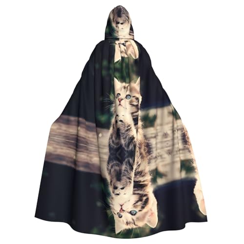 WHJDPP Kapuzenumhang mit Katzenbild, Halloween, für Erwachsene, super großer Kapuzenumhang ohne Reißverschluss WHJDPP Kapuzenumhang mit Katzenbild, Halloween, für Erwachsene, super großer Kapuzenumhang ohne Reißverschluss von WHJDPP
