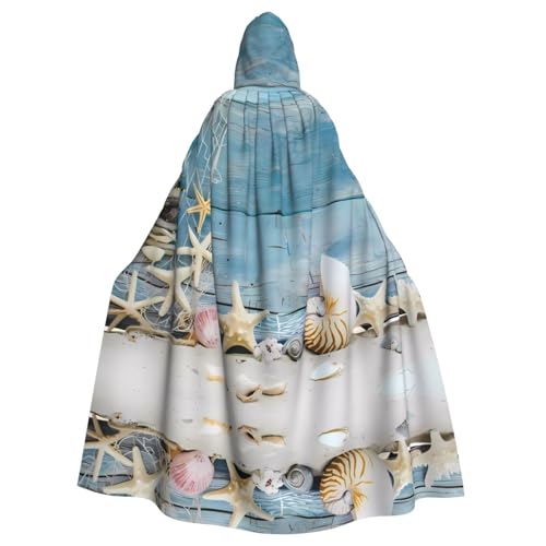 WHJDPP Kapuzenumhang mit Muschelmotiv und Seestern-Muster, Halloween, für Erwachsene, super großer Kapuzenumhang ohne Reißverschluss WHJDPP Kapuzenumhang mit Muschelmotiv und Seestern-Muster, Halloween, für Erwachsene, super großer Kapuzenumhang ohne Reißverschluss von WHJDPP