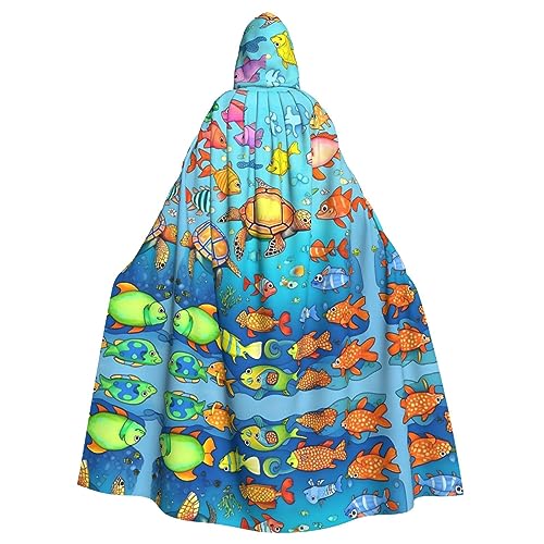 WHJDPP Kapuzenumhang mit Schildkröten- und Fischaufdruck, für Halloween, Rollenspiele und Kostümpartys – bequem und langlebig WHJDPP Kapuzenumhang mit Schildkröten- und Fischaufdruck, für Halloween, Rollenspiele und Kostümpartys – bequem und langlebig von WHJDPP