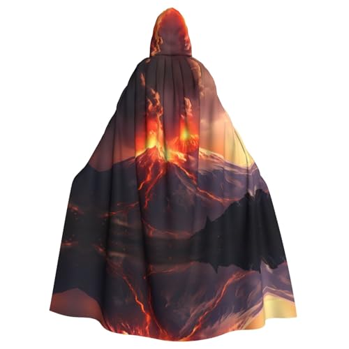WHJDPP Kapuzenumhang mit Vulkanausbrüchen, für Halloween, Rollenspiel-Kostüme und mehr von WHJDPP