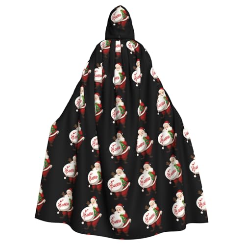 WHJDPP Kapuzenumhang mit Weihnachtsmann-Aufdruck für Halloween, Rollenspiele und Kostümpartys – bequem und langlebig WHJDPP Kapuzenumhang mit Weihnachtsmann-Aufdruck für Halloween, Rollenspiele und Kostümpartys – bequem und langlebig von WHJDPP