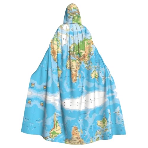 WHJDPP Kapuzenumhang mit Weltkarte, Halloween, Erwachsenenmotiv, super großer Kapuzenumhang ohne Reißverschluss WHJDPP Kapuzenumhang mit Weltkarte, Halloween, Erwachsenenmotiv, super großer Kapuzenumhang ohne Reißverschluss von WHJDPP