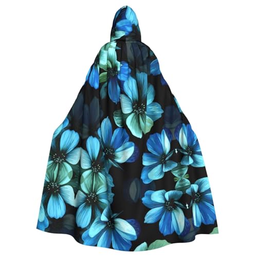 WHJDPP Kapuzenumhang mit blauem Blumenbild, Halloween, für Erwachsene, super großer Kapuzenumhang ohne Reißverschluss WHJDPP Kapuzenumhang mit blauem Blumenbild, Halloween, für Erwachsene, super großer Kapuzenumhang ohne Reißverschluss von WHJDPP