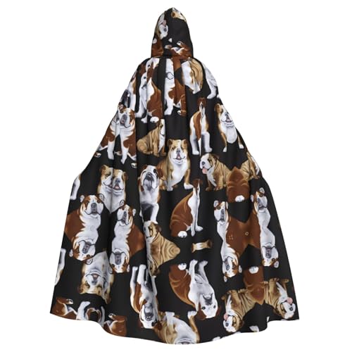 WHJDPP Kapuzenumhang mit englischer Bulldogge, Halloween, für Erwachsene, super großer Kapuzenumhang ohne Reißverschluss WHJDPP Kapuzenumhang mit englischer Bulldogge, Halloween, für Erwachsene, super großer Kapuzenumhang ohne Reißverschluss von WHJDPP