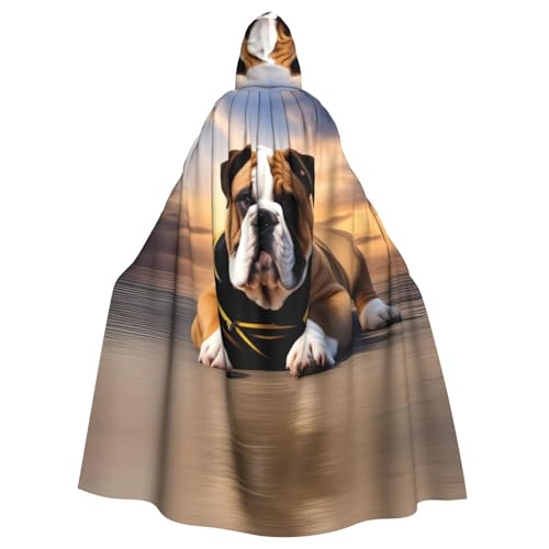 WHJDPP Kapuzenumhang mit englischer Bulldogge für Halloween, Erwachsene, für Kostümpartys und Themenveranstaltungen WHJDPP Kapuzenumhang mit englischer Bulldogge für Halloween, Erwachsene, für Kostümpartys und Themenveranstaltungen von WHJDPP