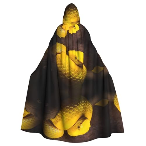 WHJDPP Kapuzenumhang mit gelbem Schlangenbild, Halloween, für Erwachsene, super großer Kapuzenumhang ohne Reißverschluss WHJDPP Kapuzenumhang mit gelbem Schlangenbild, Halloween, für Erwachsene, super großer Kapuzenumhang ohne Reißverschluss von WHJDPP