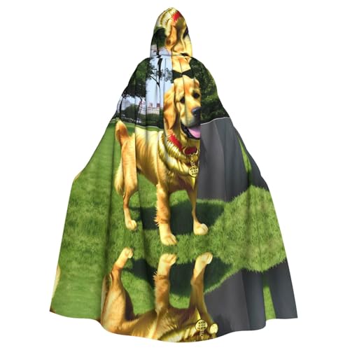 WHJDPP Kapuzenumhang mit goldenem Hundemuster für Halloween, Rollenspiel-Kostüme und mehr WHJDPP Kapuzenumhang mit goldenem Hundemuster für Halloween, Rollenspiel-Kostüme und mehr von WHJDPP