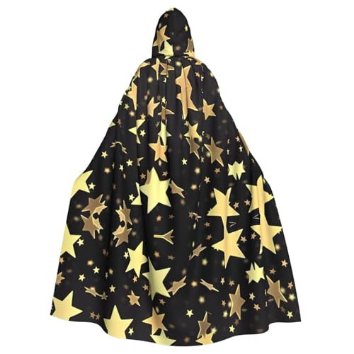 WHJDPP Kapuzenumhang mit goldenem Sternenbild, Halloween, für Erwachsene, super großer Kapuzenumhang ohne Reißverschluss von WHJDPP