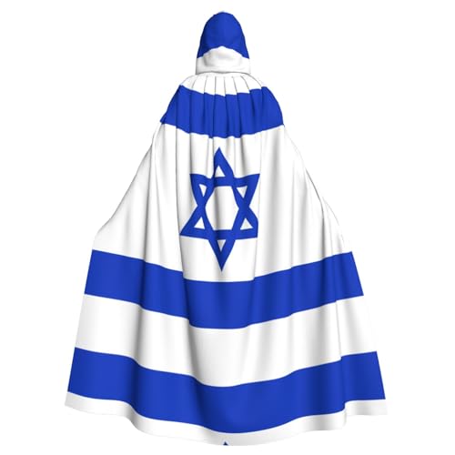 WHJDPP Kapuzenumhang mit israelischer Flagge, Halloween, für Erwachsene, super großer Kapuzenumhang ohne Reißverschluss WHJDPP Kapuzenumhang mit israelischer Flagge, Halloween, für Erwachsene, super großer Kapuzenumhang ohne Reißverschluss von WHJDPP